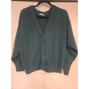 Vintage Huntington Ridge Cardigan Sweater Made In USA Green NWT Medium